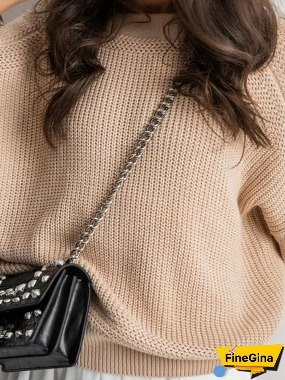 Back Button Pullover Knit Sweater