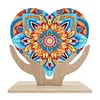  5D DIY Special Shape Diamond Painting Wooden Heart Shape Desk Ornament Decor Kit