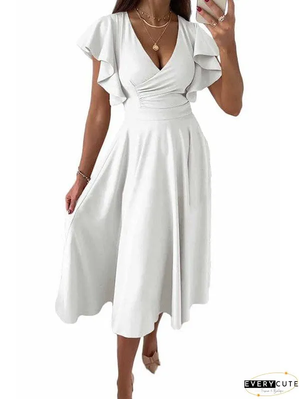 Party Dress with Flutter Sleeves