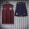 2024 England pre-match training Wine Red Jersey+Shorts 1:1 Thai Quality