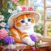 Framed Diamond Painting - Full Round Drill - Kitty (25x25cm)