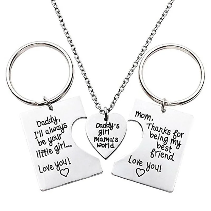 3pcs/Set Simple Keychain  For Mother Father Kids