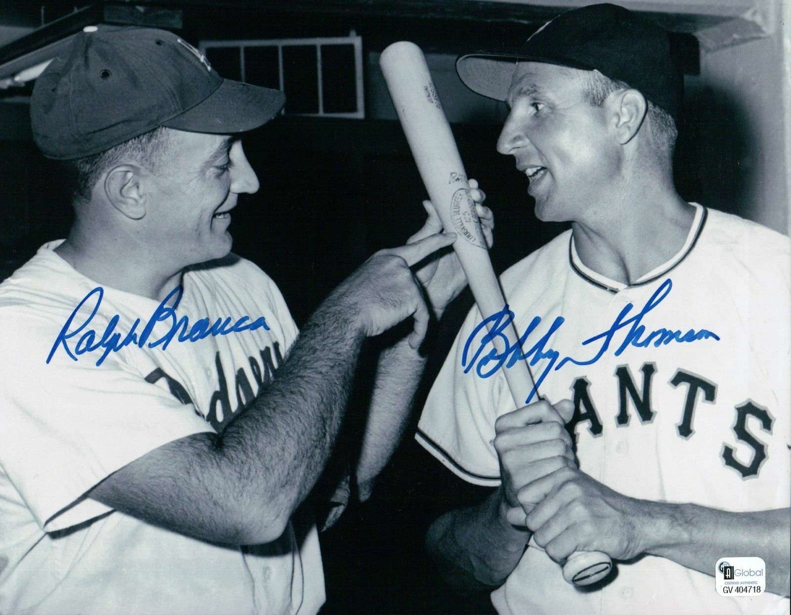 Ralph Branca/Bobby Thomson Signed 8X10 Photo Poster painting Dual Auto Post Game GAI COA