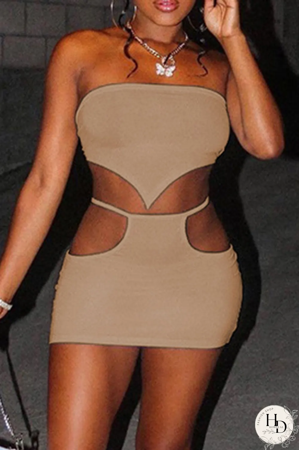 Black Sexy Solid Split Joint Off the Shoulder Sleeveless Two Pieces