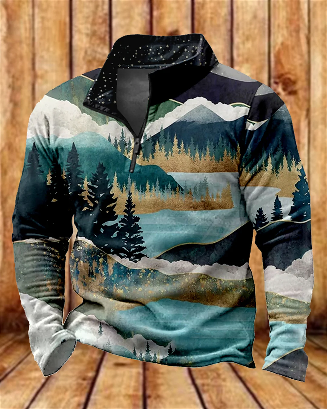 Suitmens Men's Fleece Outdoor Forest Zipper Hooded 00390