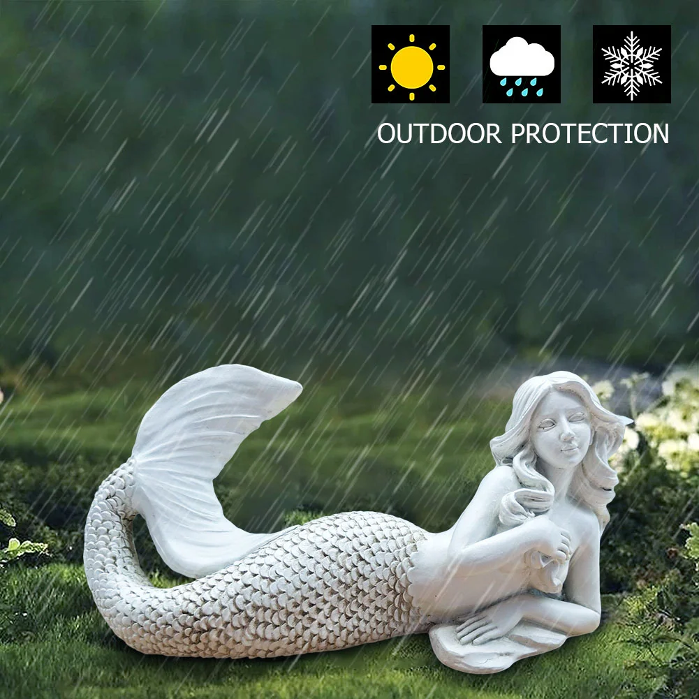 Resin Mermaid Figurine Statue Room Garden Office Master Gift Yard Decor