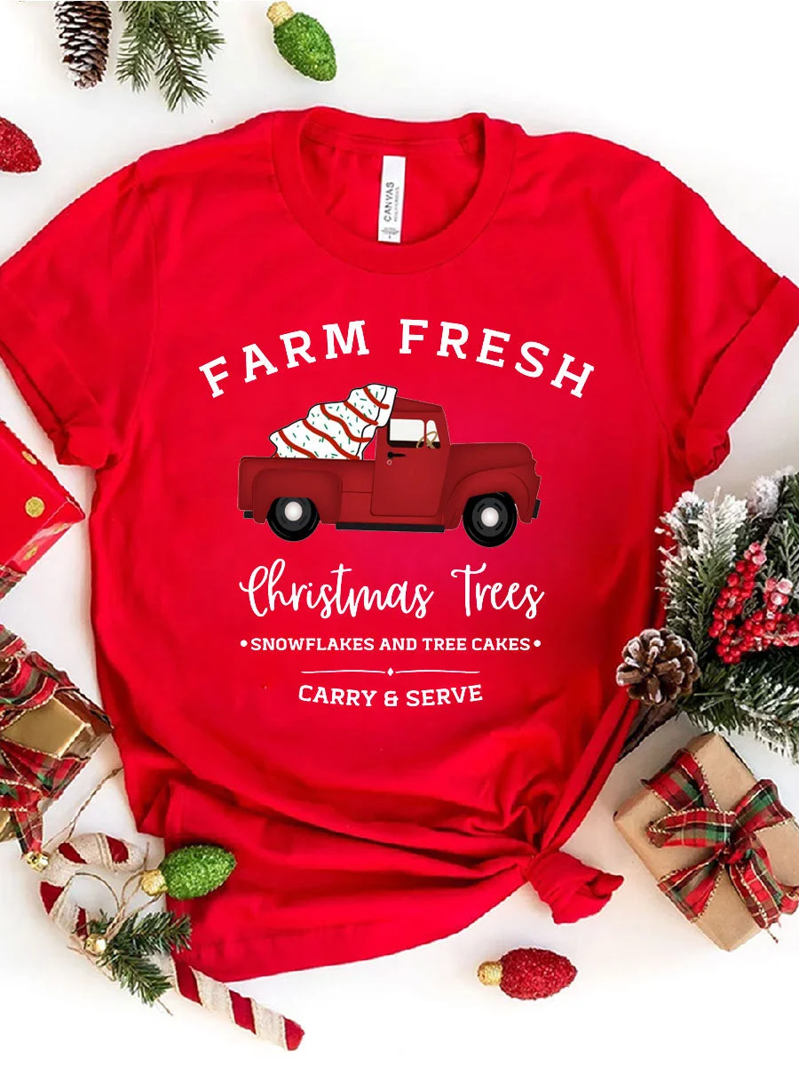 Farm Fresh Christmas Cake Trees T-shirt