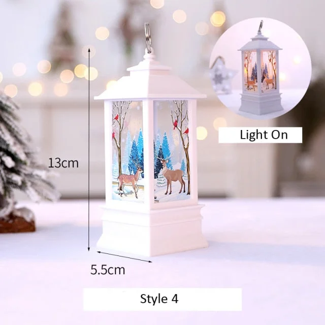 Santa Claus Snowman Lantern Light Merry Christmas Decor For Home Christmas Tree Ornament Xmas Gifts Navidad 2021 New Year 2022