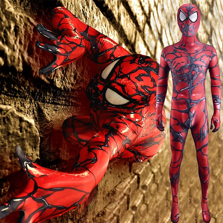 Red Venom Bodysuits Halloween Unisex Cosplay Costume-elleschic