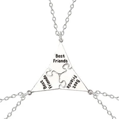 Buzzdaisy Pizza shape 3-8 BFF Friendship Necklace