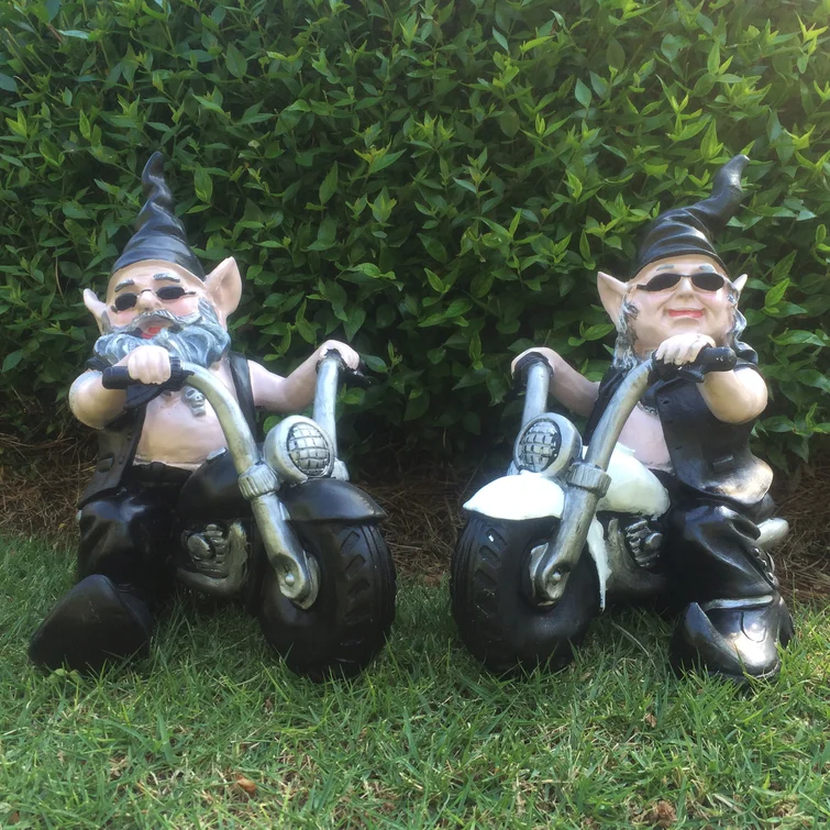 Resin Biker Garden Gnome