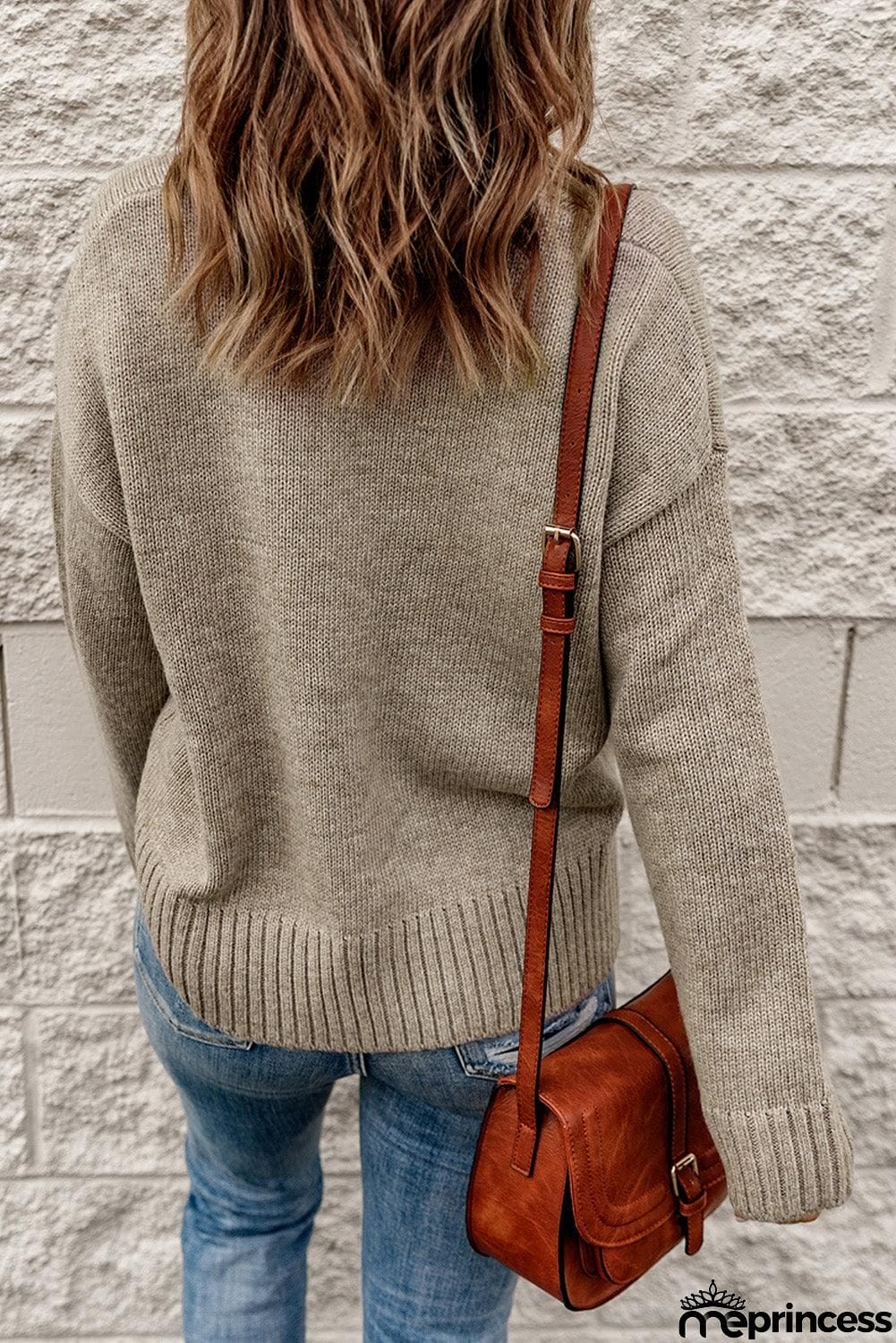 Ribbed Trim Button Down Cardigan with Pockets