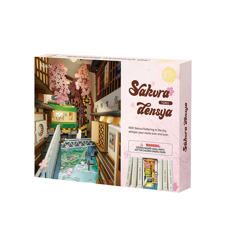 DIY Travel in Sakura Book Nook | Book Shelf Insert | Miniatures Decoration  Gift