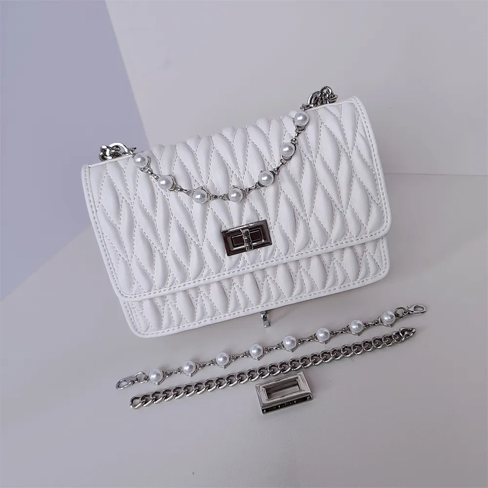 Small square bag chain bag versatile shoulder bag fashionable crossbody bag-vocosishoes