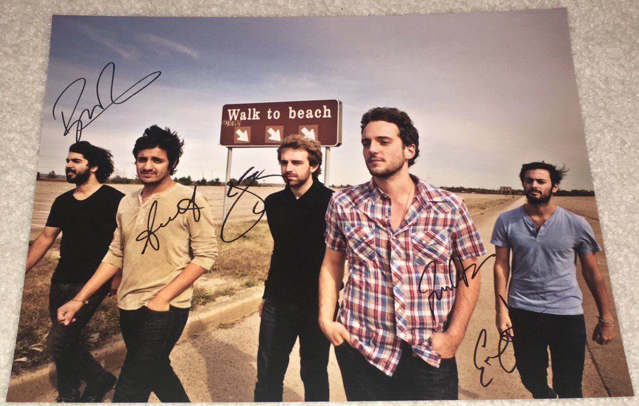 YOUNG THE GIANT SIGNED AUTOGRAPH 11X14 Photo Poster painting B SAMEER GADHIA +4 w/EXACT PROOF