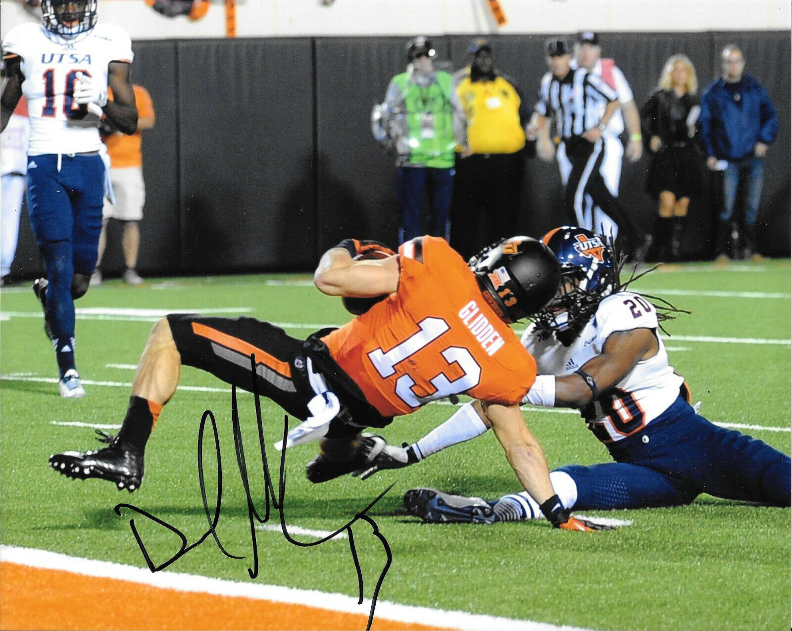 DAVID GLIDDEN HAND SIGNED OKLAHOMA STATE COWBOYS 8X10 Photo Poster painting W/COA OSU