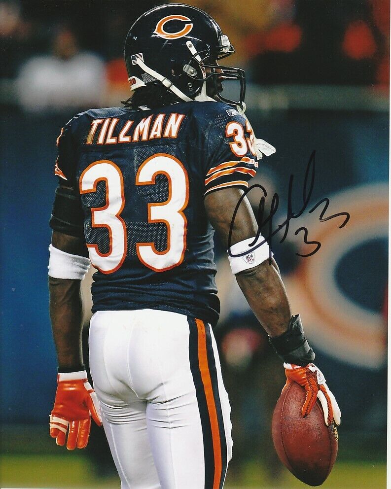 CHARLES TILLMAN SIGNED CHICAGO BEARS FOOTBALL 8x10 Photo Poster painting #2 NFL EXACT PROOF!