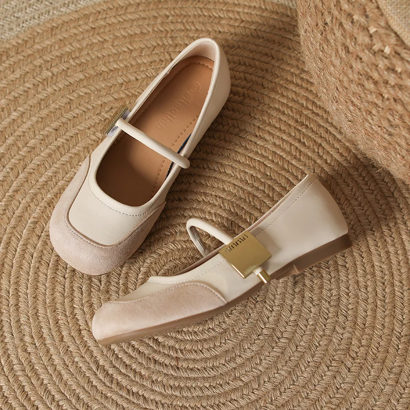 Brownm Brownm Ballet Shoes French Mary Jane Shoes Summer With Skirt Flat Single Shoes Driving Shoes