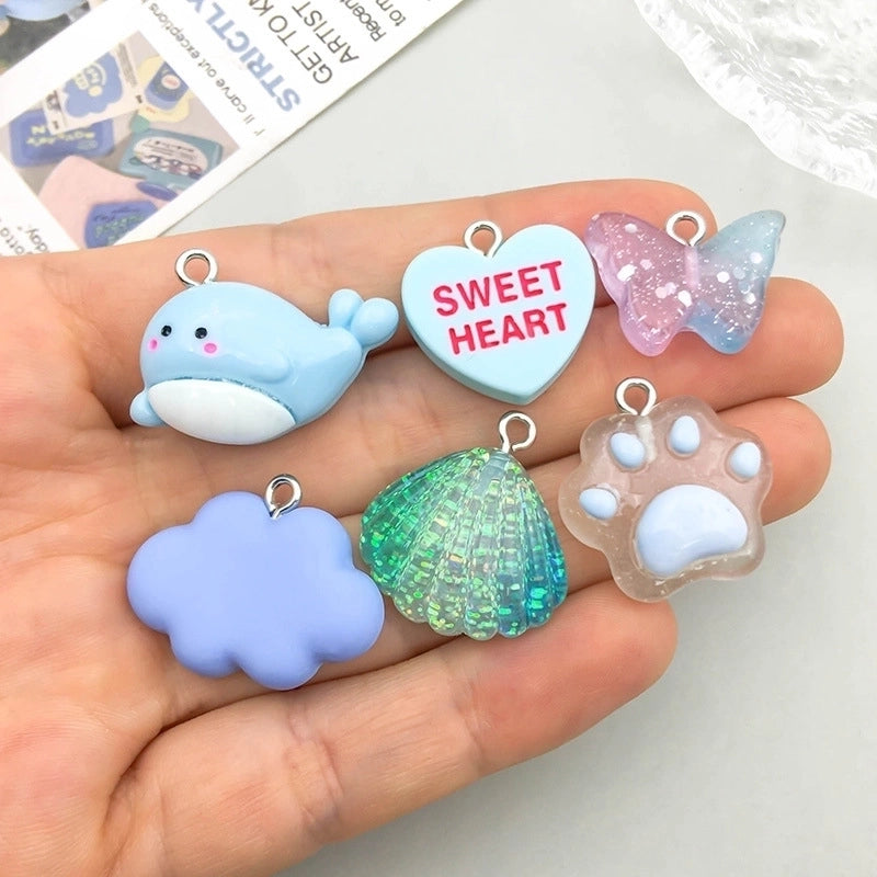 10 Models Per Model 1, 10/Pack Alloy Letter Heart Shape Shell Pendant