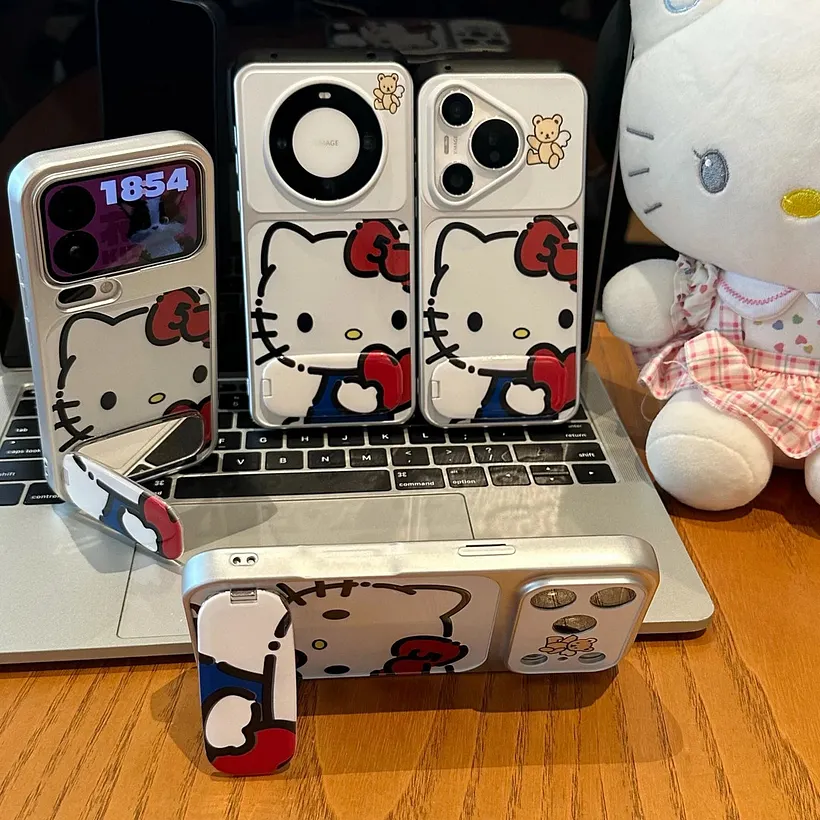 かわいいキティちゃんスタンド iPhone 17 / 15 / 16 Pro Max / Xiaomi