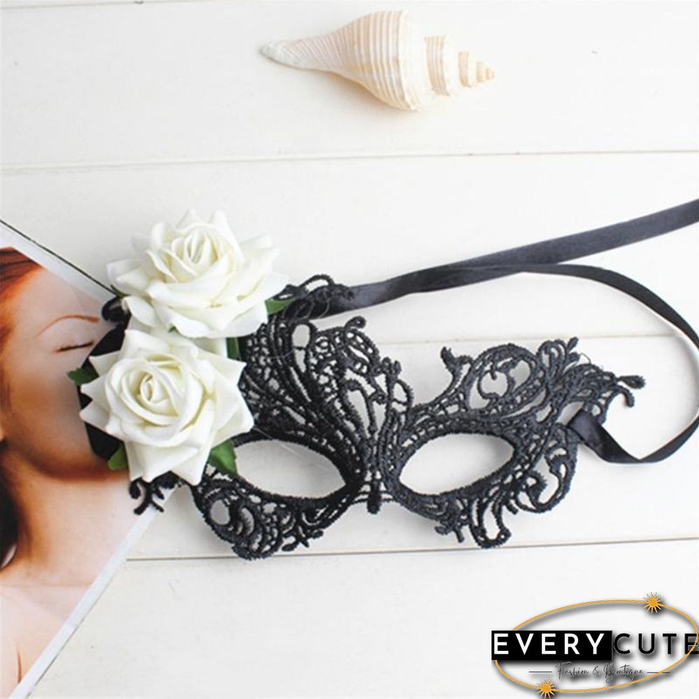 Masquerade Half Face Mask For Women Lace Eye Mask For Halloween Cosplay Party