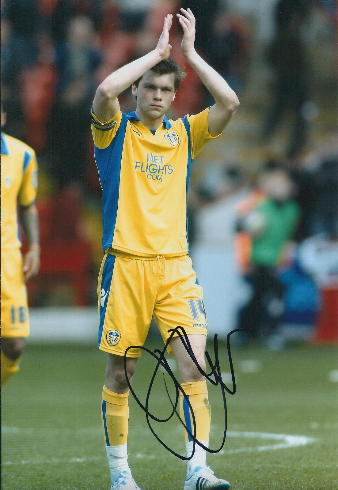 Jonathan Jonny HOWSON SIGNED Leeds United Autograph 12x8 Photo Poster painting AFTAL COA