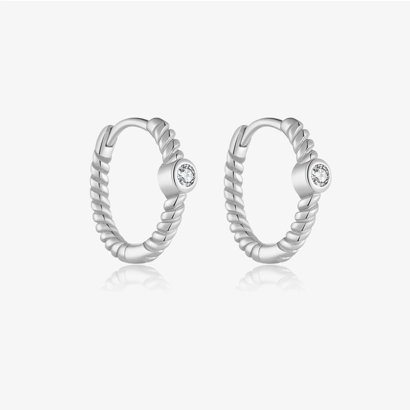 1 Pair 18K Gold Plated White Gold Plated 925 Sterling Silver Geometric Earrings