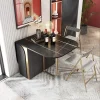 Light Luxury Folding Dining Table And Chair Set Small Apartment Modern Multifunctional Kitchen Rock Board Table Mesa Furniture