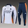 2024/2025 Real Madrid Half-Pull Training Suit White-Black Football Shirt 1:1 Thai Quality