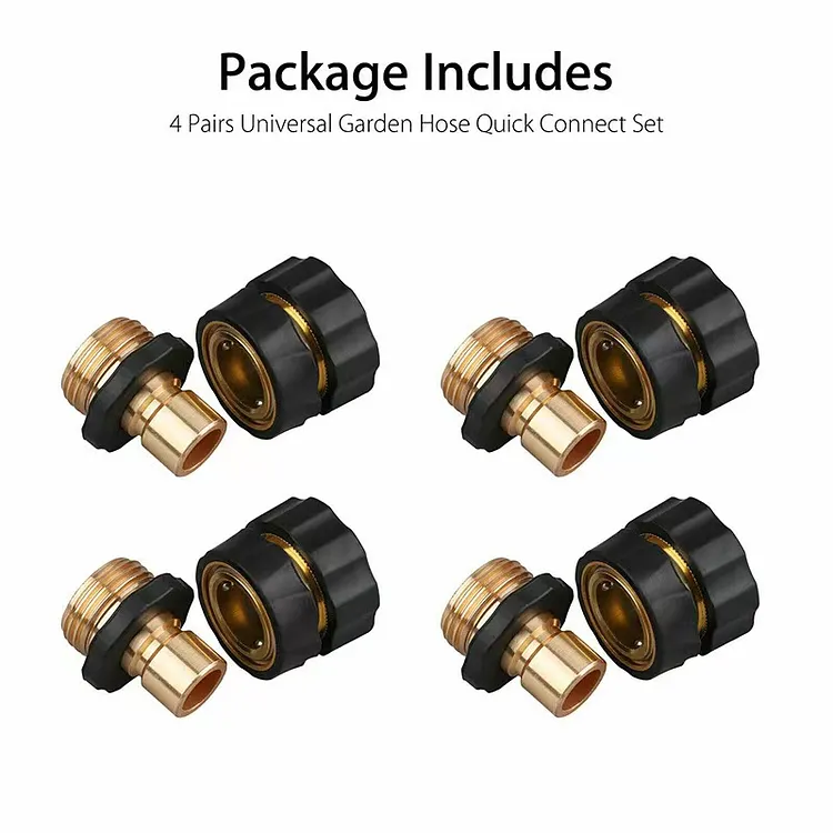 3/4-Inch Male and Female Garden Hose Quick Connectors