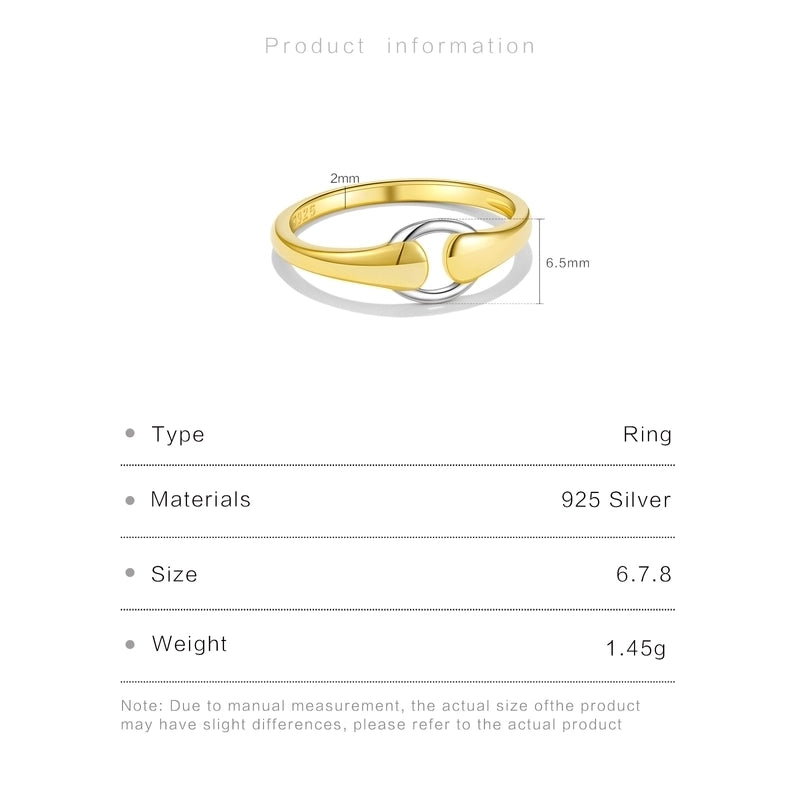 18K Gold Plated White Gold Plated 925 Sterling Silver Zircon Solid Color Rings