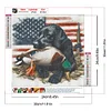 American Flag And Hound Round Diamond Diamond Painting 30*30cm
