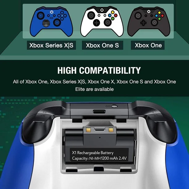 Dinofire Controller Charger Station for Xbox One, Charging Station for Xbox One Controller Battery Pack & 2 x 1200 Rechargeable Battery Pack