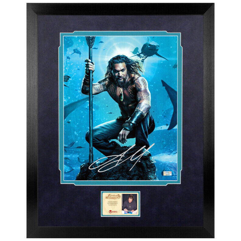 Jason Momoa Autographed Aquaman 11x14 Framed Photo Poster painting