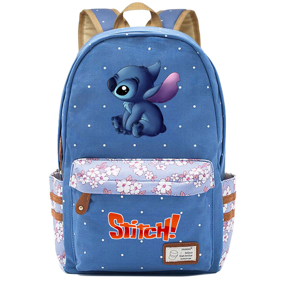 Stitch-Inspired School Backpack with Double Side Pockets | Cute and Stylish for Leisure Travel | Large Capacity-Mayoulove
