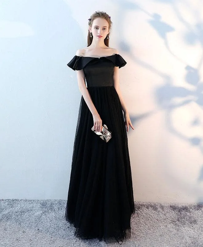Black Long Prom Dress, Red Evening Dress