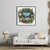 Winter Scene With Wreath-14CT Stamped Cross Stitch 36*36cm/14.17*14.17in tapestrymarket