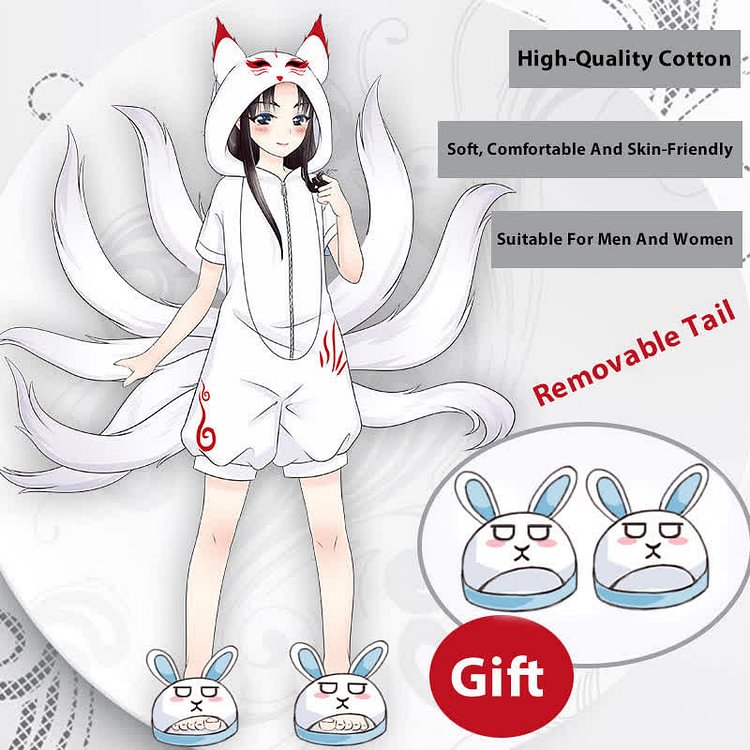Cute Cartoon One-Piece Jumpsuit Pajamas With Slippers - Modakawa Modakawa