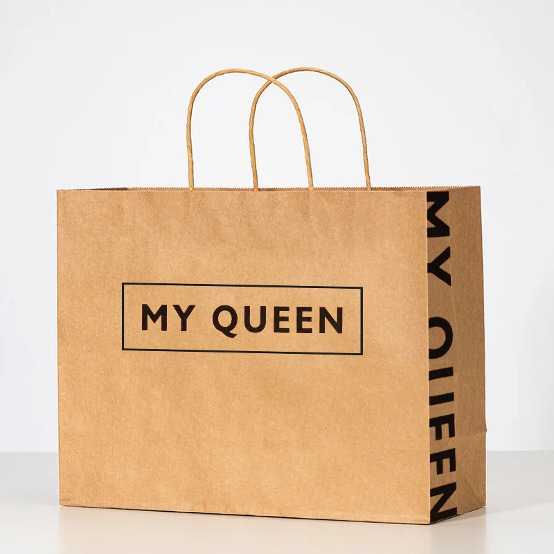 Custom Recycled Brown Paper Bags 9.05" x 5.9" x 9.85"