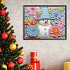 >SALE<5D DIY Partial Special Shaped Drill Diamond Painting Snowman-Green Decor 40x50cm
