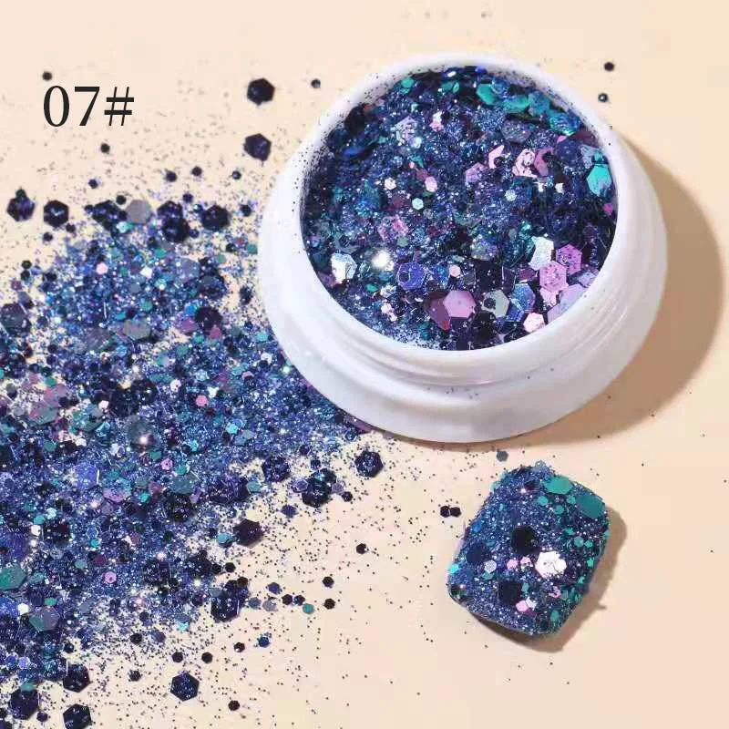 iridescent Flakes Gold Pink White Flakes Slices Chrome Pigment Dust Nail Powder Glitter Sequins Nail Art Decoration Manicures-Nail Inspo