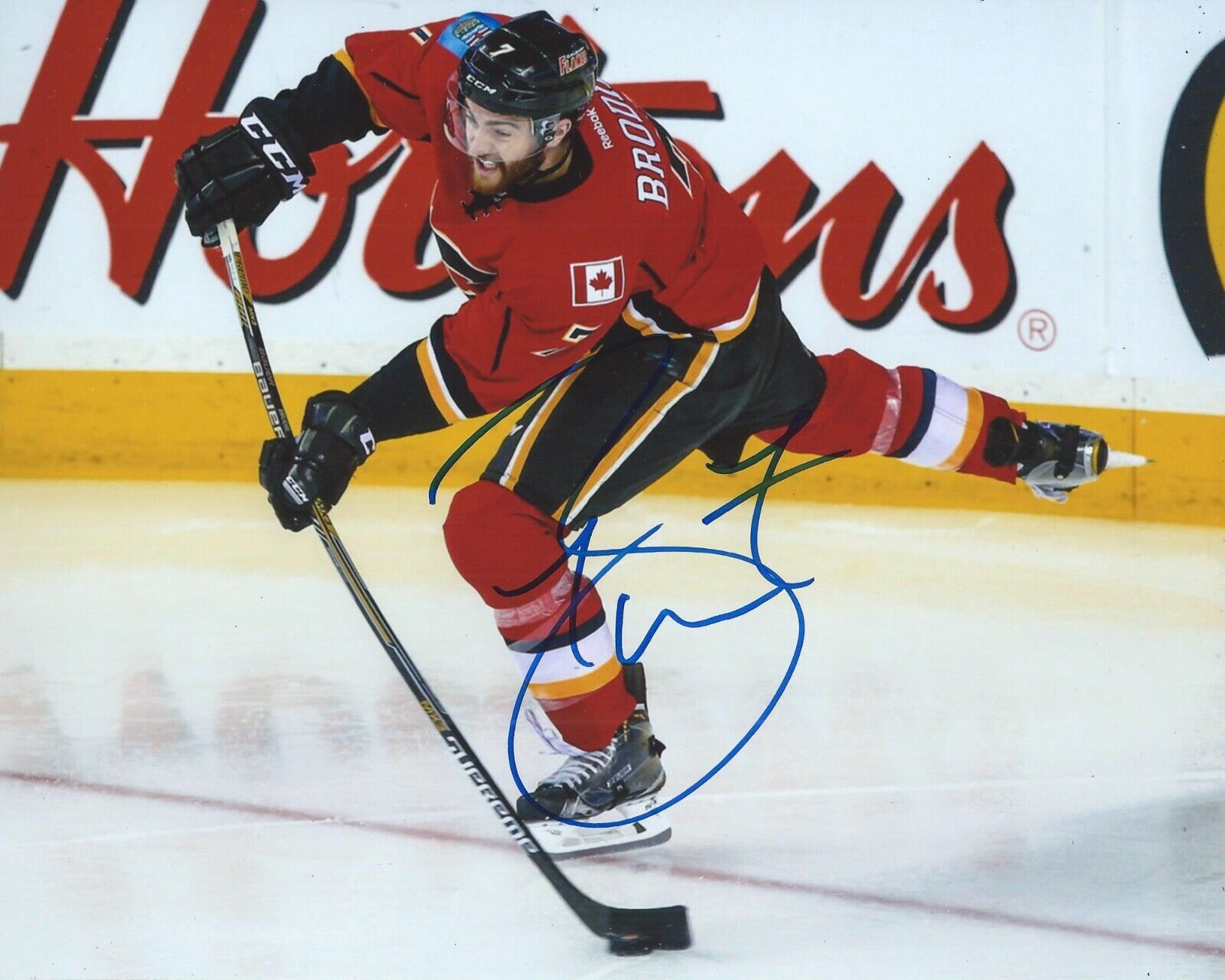 TJ Brodie Signed 8x10 Photo Poster painting Calgary Flames Autographed COA