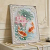 DIY Pearl Painting Good Luck Lotus with Frame for Home Wall Decor(30x40cm)