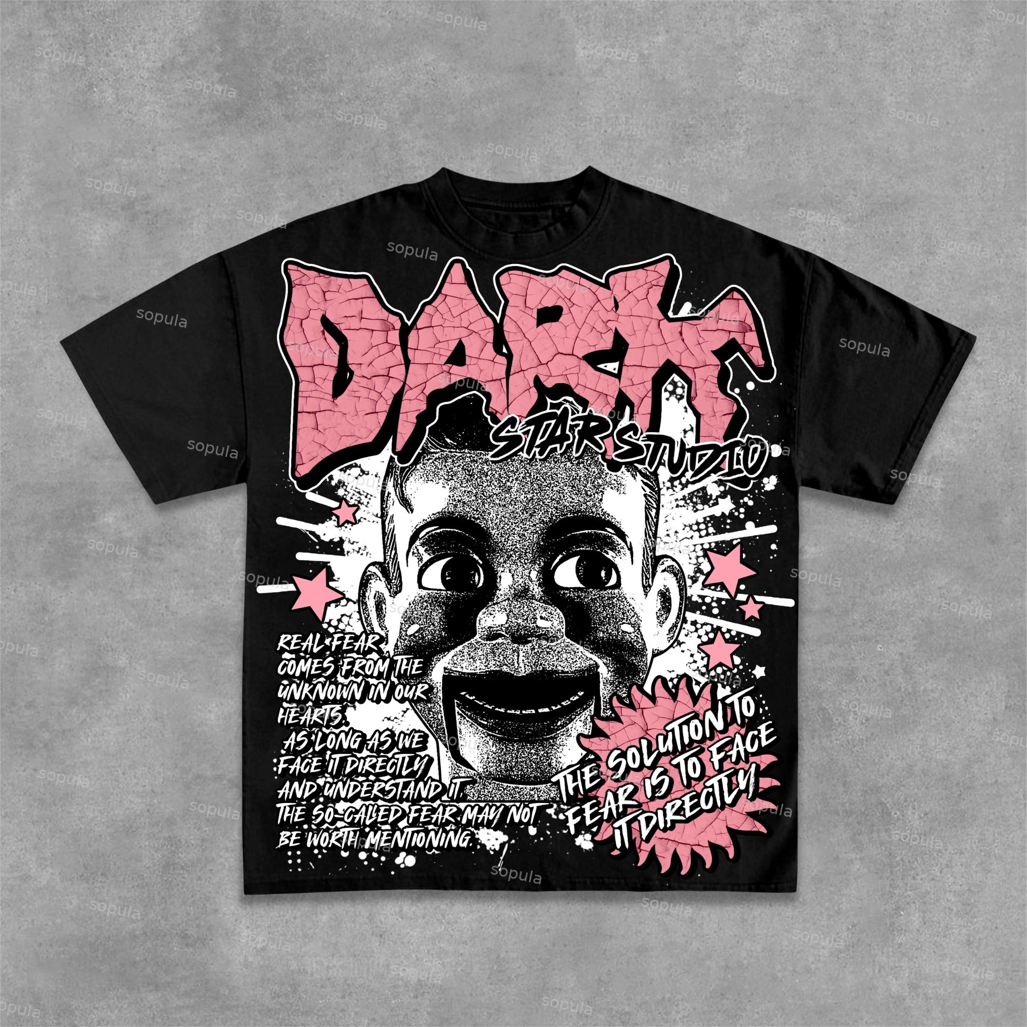 Darkstar - New Print Pattern - Fear Puppet & Face Fear Cotton T-Shirt - SOPULA