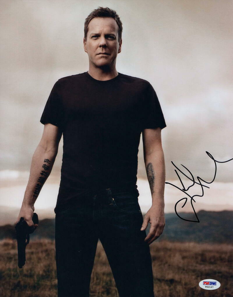 KIEFER SUTHERLAND SIGNED AUTOGRAPH 11X14 Photo Poster painting - DONALD, JACK BAUER 24, PSA