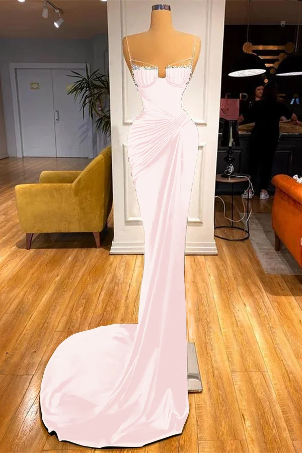 Miabel Spaghetti-Straps Mermaid Dark Green Prom Dress