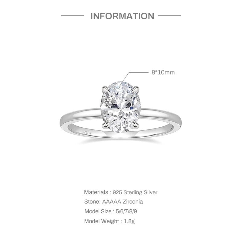 Sterling Silver Zircon Geometric Rings