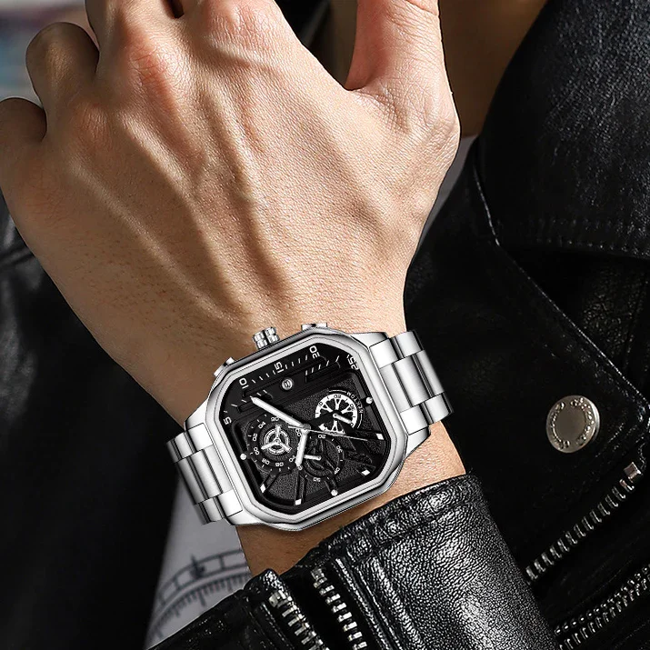 Luminous Waterproof Steel Band Watch Male