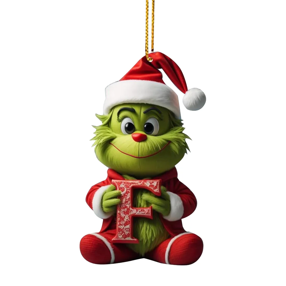 Christmas Acrylic Grinch Xmas Tree Hanging Ornament Hanging Green Monster Decor