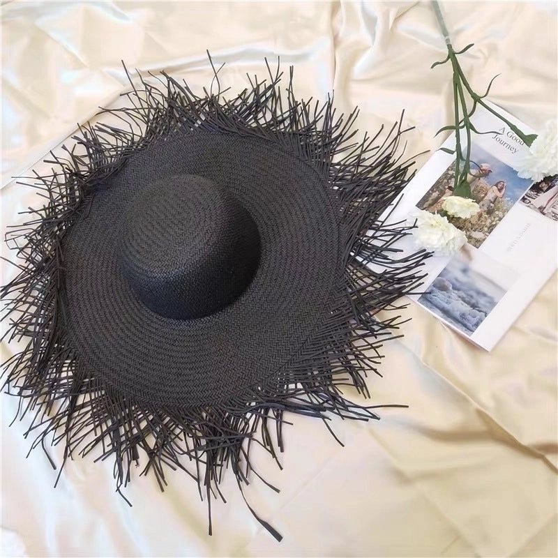 Women’s Pastoral Minimalist Solid Color Big Eaves Sun Hat